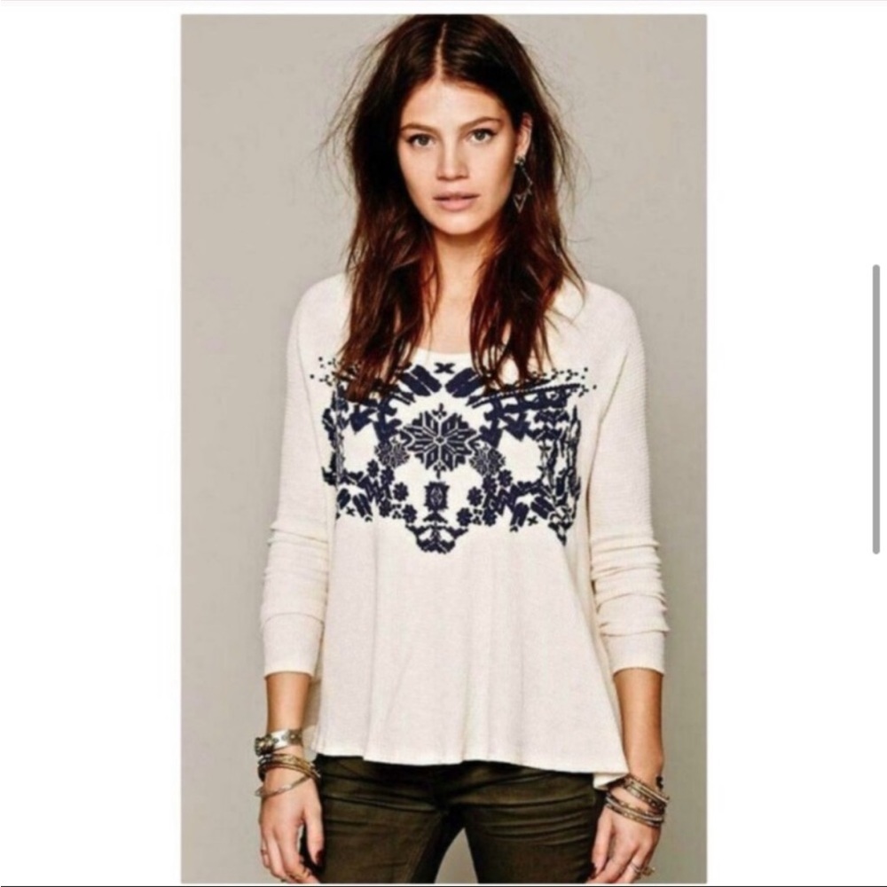 Free People Rockabilly Raglan Swing Thermal Top